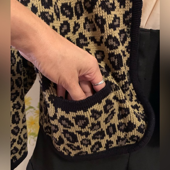 Vintage Tally Ho Leopard button up cardigan Size M - Picture 5 of 14